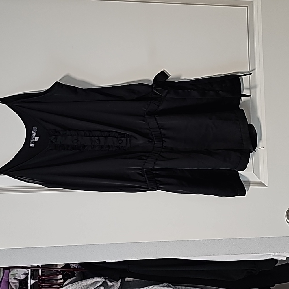 Black sateen romper